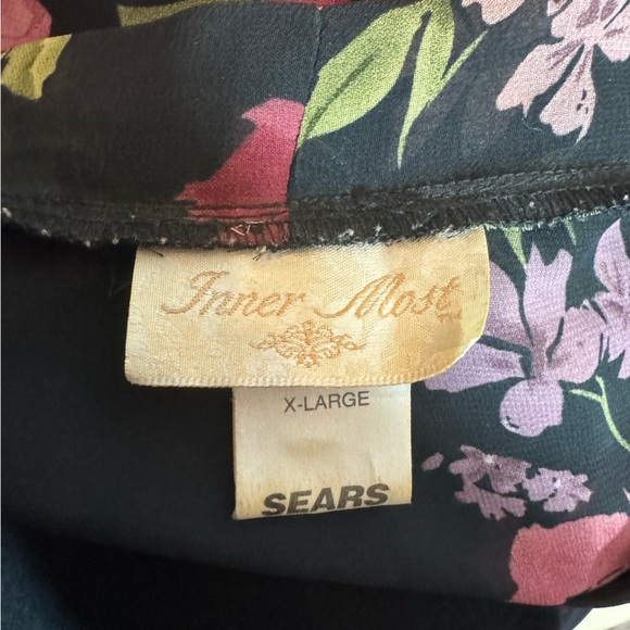 VTG 70s SEARS Lingerie Floral Rose Robe - Picture 6 of 7